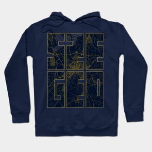 Szeged, Hungary City Map Typography - Gold Art Deco Hoodie